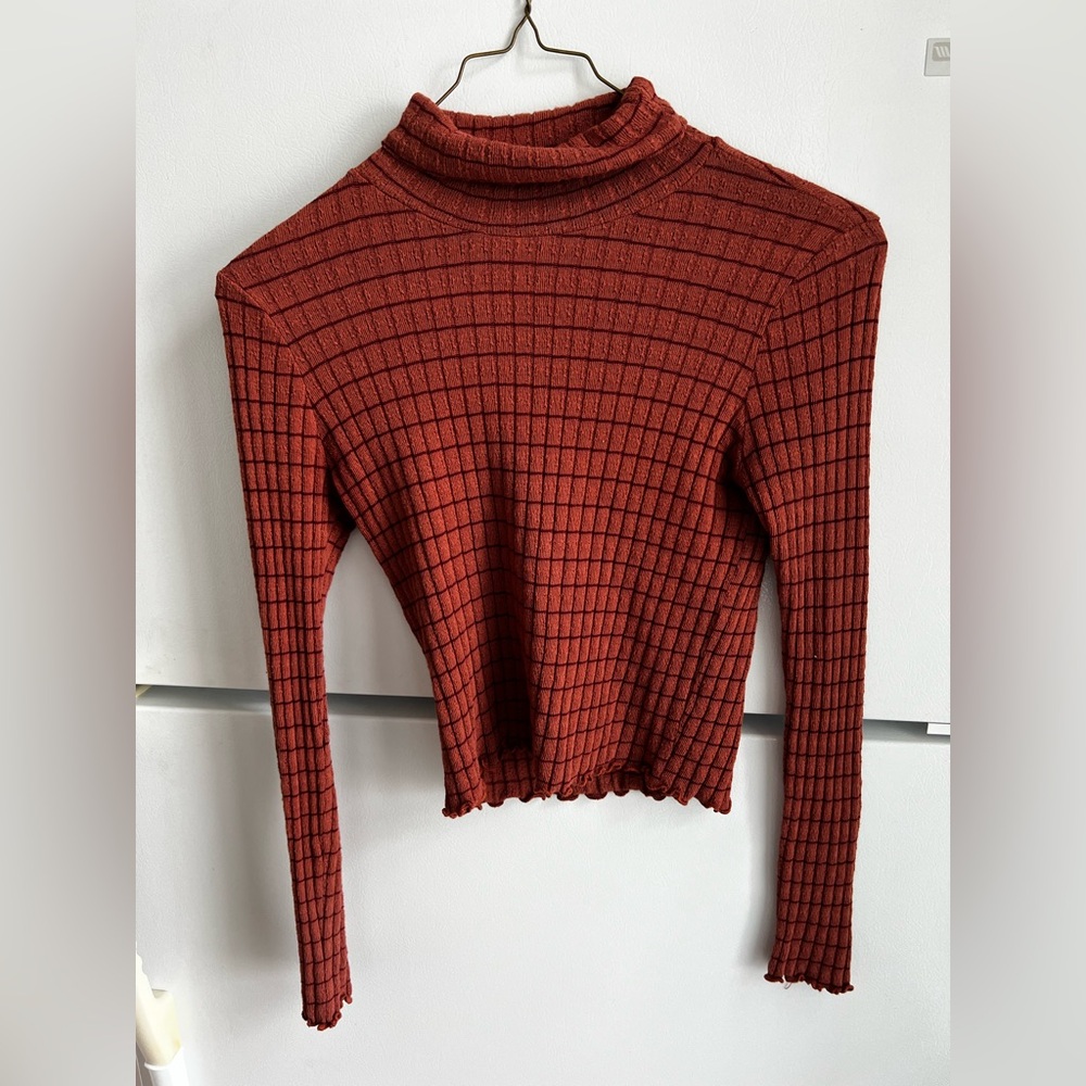 CLEARANCE Women’s Lettuce Trip Striped Red Turtleneck